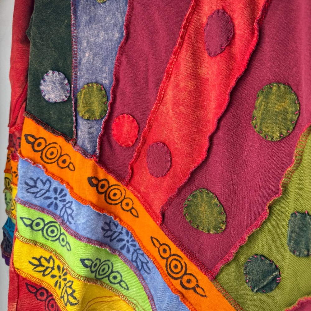 Vintage Women’s Nepal Rising International Patchwork Boho Top - Picture 2 of 4